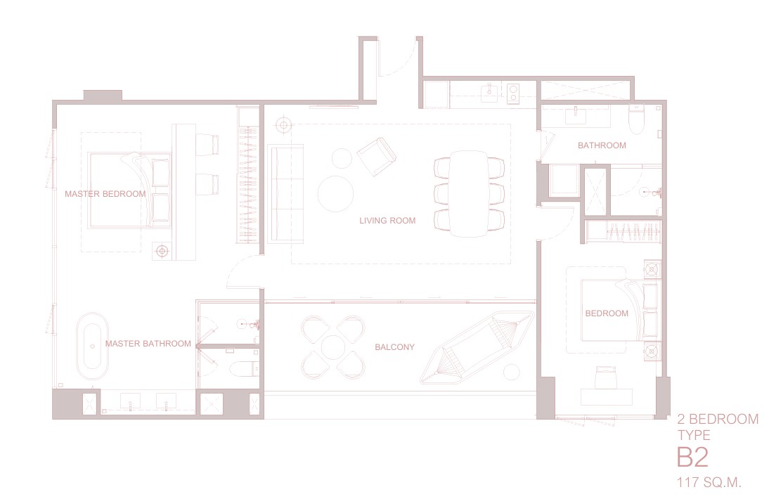 unit plan 2 bedroom 2 Bedroom Condominium with Large Terrace in Bang Tao