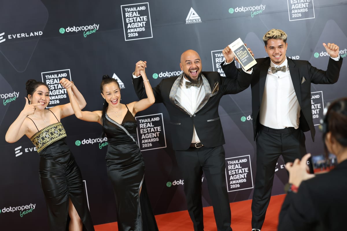 The Easy Living Phuket team celebrating Best Boutique Agency Thailand at the Thailand Real Estate Agent Awards 2026