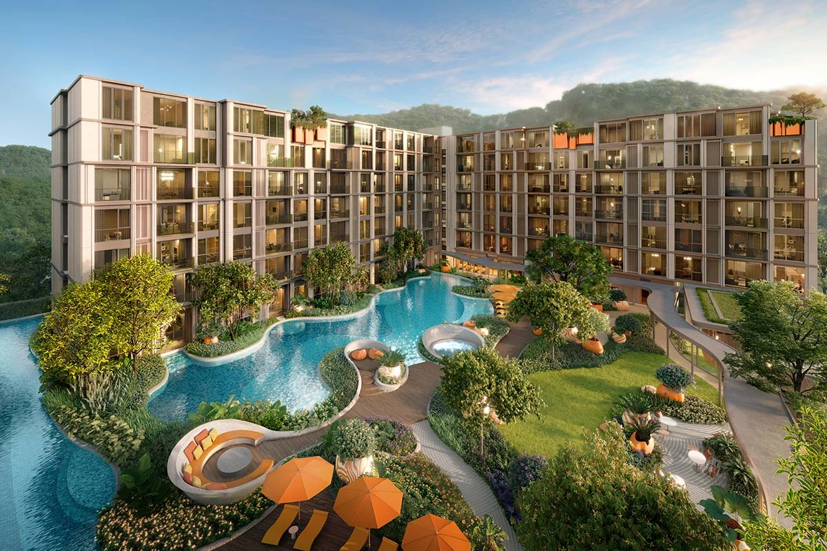 Exterior of CANVAZ Palette Cherngtalay with the hills behind